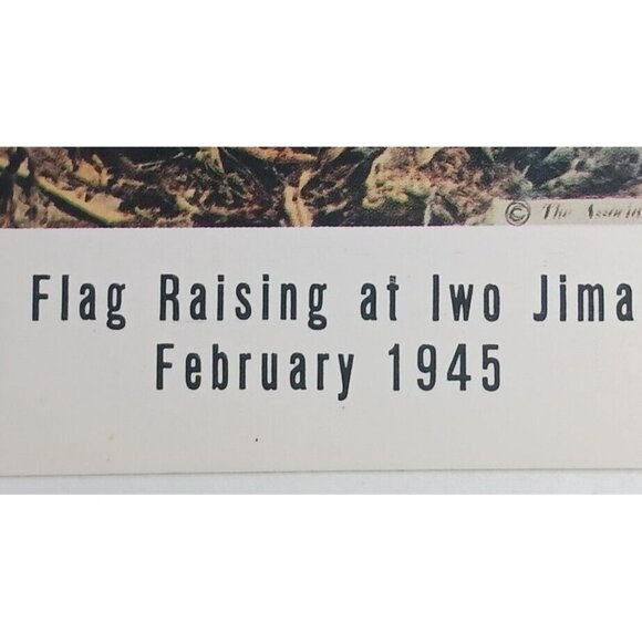 WWII Pacific Theater Stars And Stripes Flag Raising Iwo Jima Feb 1945 Postcard - Picture 2 of 4